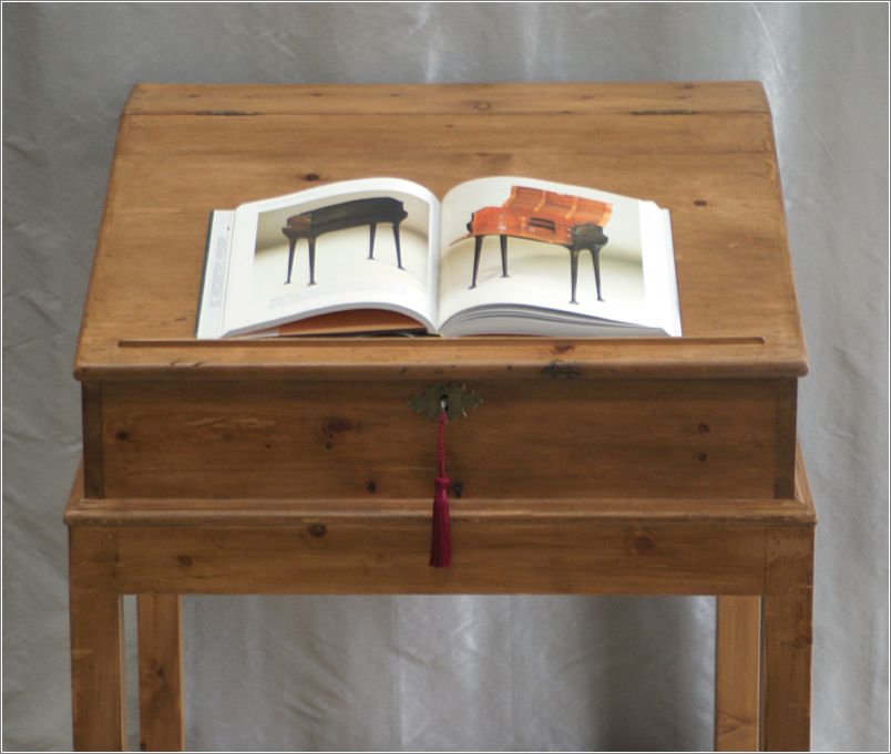 4023 Antique Victorian Pine Clerks Desk on Stand (3)